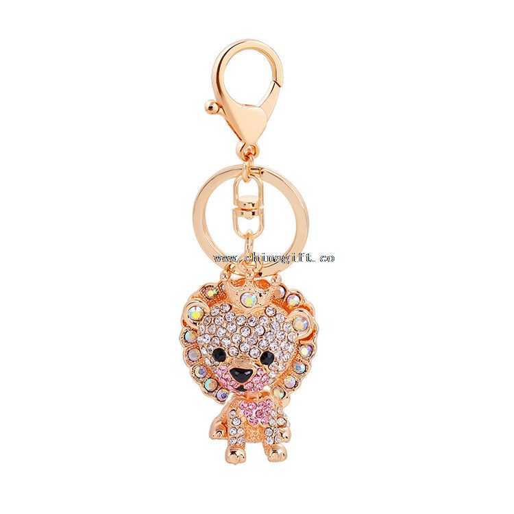 Moda leão animal chaveiro alibaba por atacado strass keychain