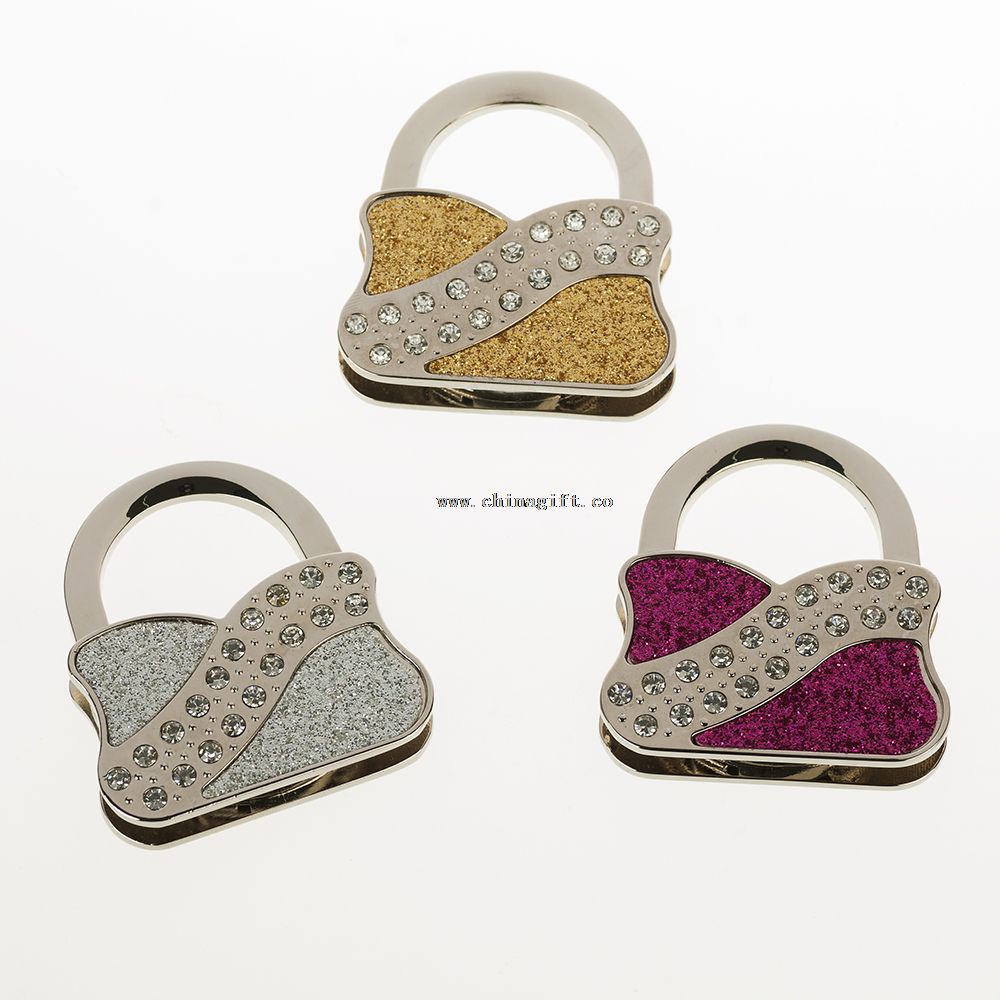 Fashion metal cheap colorful folding bag purse handbag holder for promotional gift