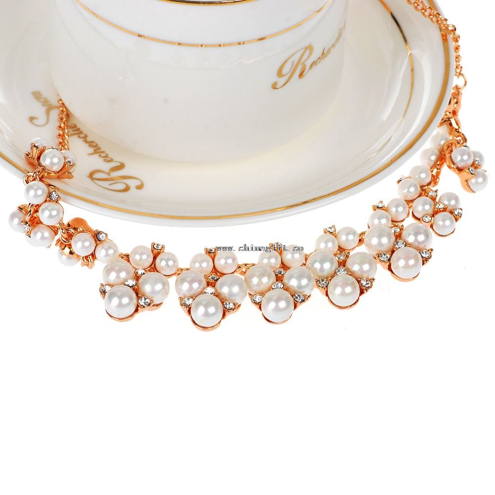 Mode kvinde stil golden pearl kæde smart halskæde