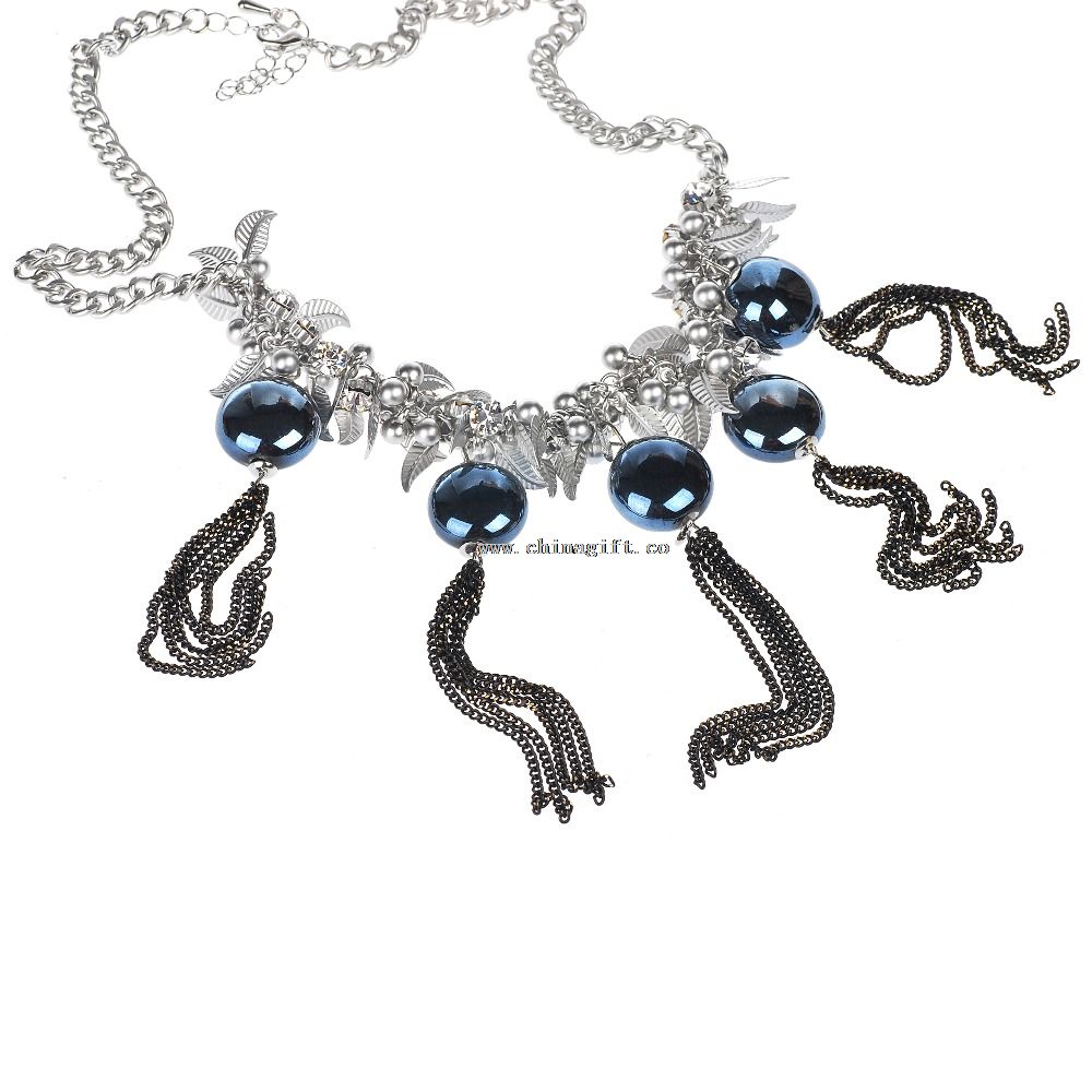 Female style trendy diamond metal fringe necklace