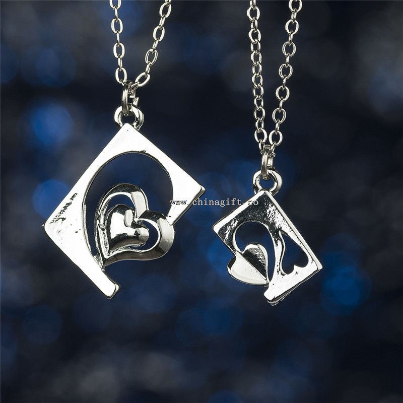 Подарок ювелирные изделия любителей ожерелье, Любители сердце кулон ожерелье, серебра сердца кулон ожерелье