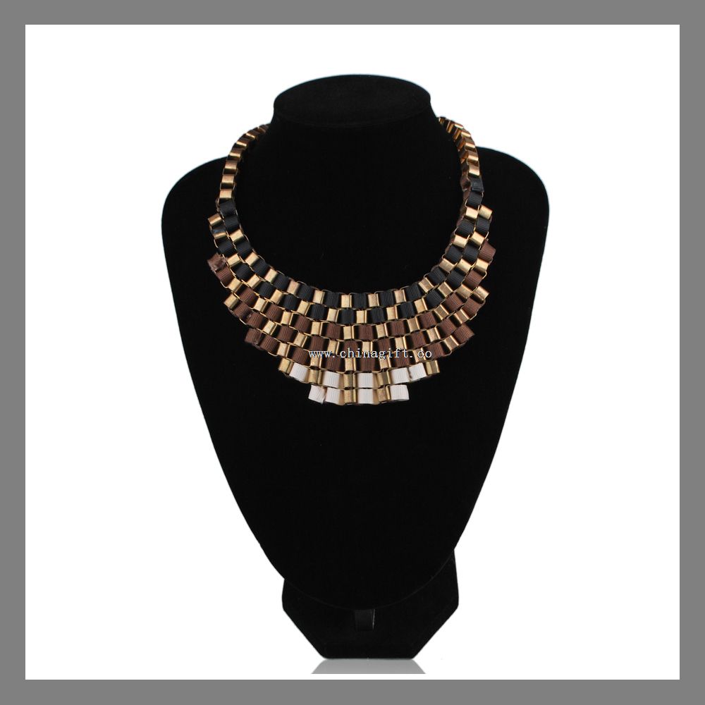 Gold plated necklace fashion wide pendant