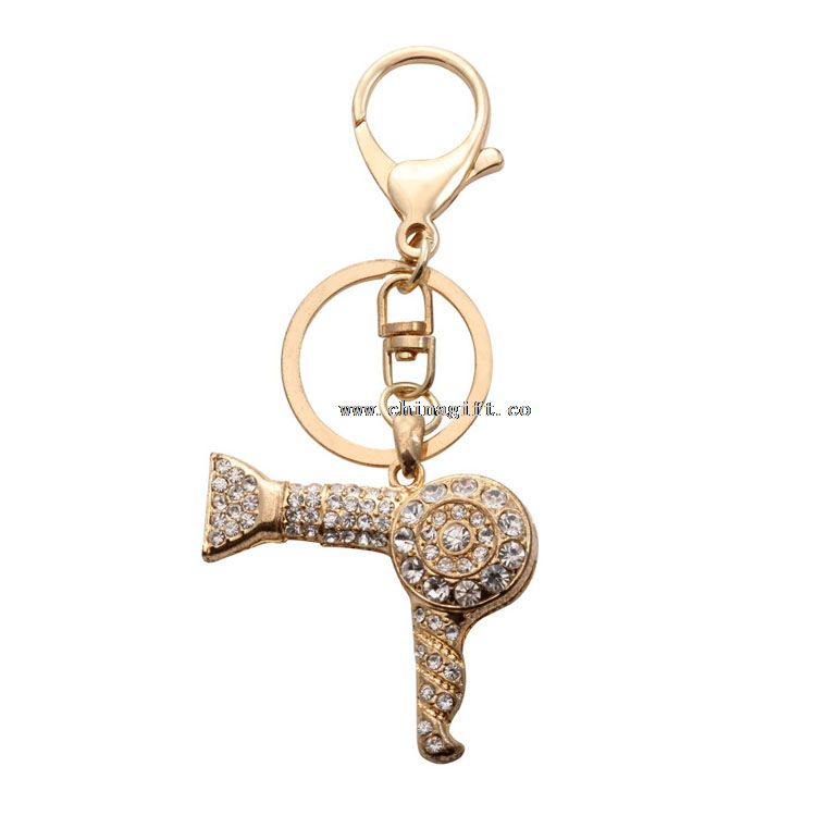 عمده فروشی keychain حلقه های کلیدی طلایی پوشش مو خشک کن