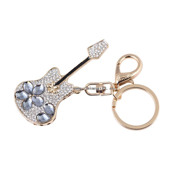 Guitar keychain crystal keychain