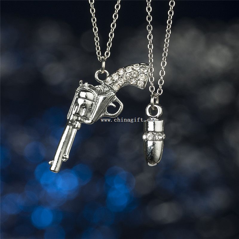 Pistolet pendentif collier de pistolet charm, pendentif en forme de pistolet