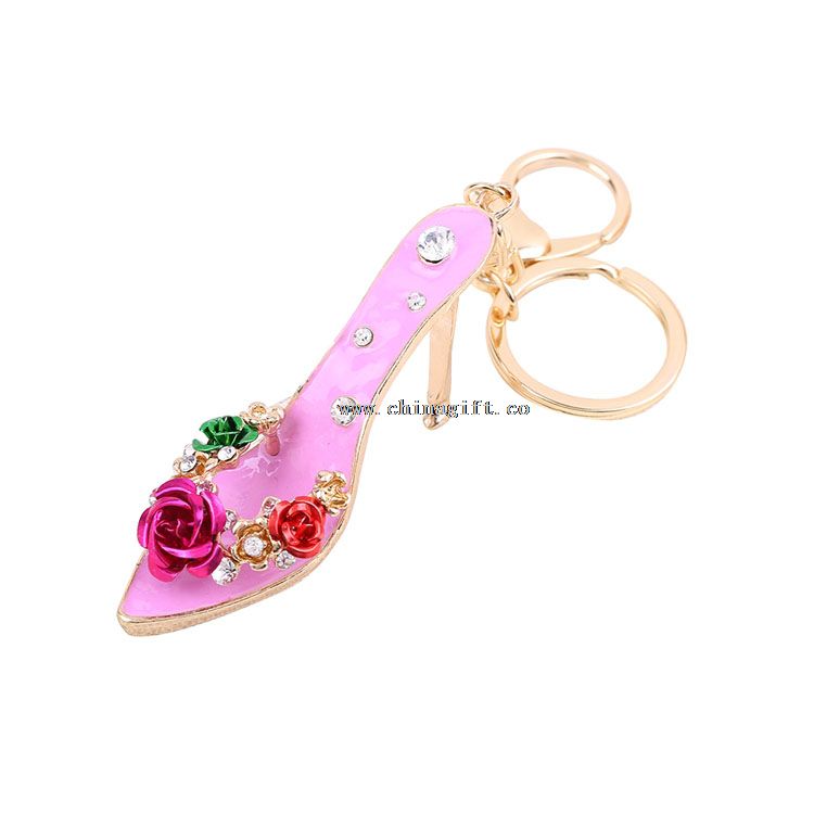 High heel shoe keychain love gift rhinestone keyring wholesales