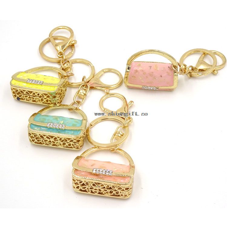 کیفیت بالا کیسه keychain rhinestone keychain هدیه ولنتاین