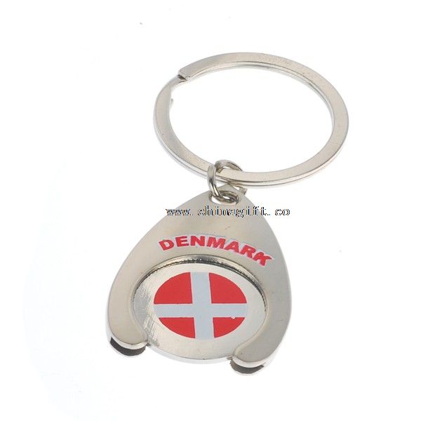 Keyring manufacturers custom metal trolley coin holder keychain