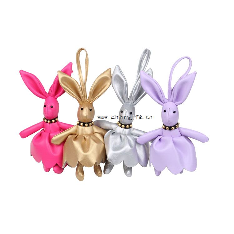 Cuir trousseau longues oreilles lapin porte-clés animaux danse gros cadeaux