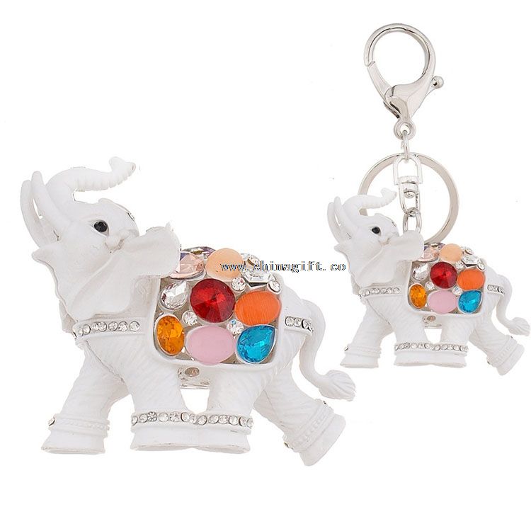 Lovely elephant keychain crystal keychain fancy keychains for car keys
