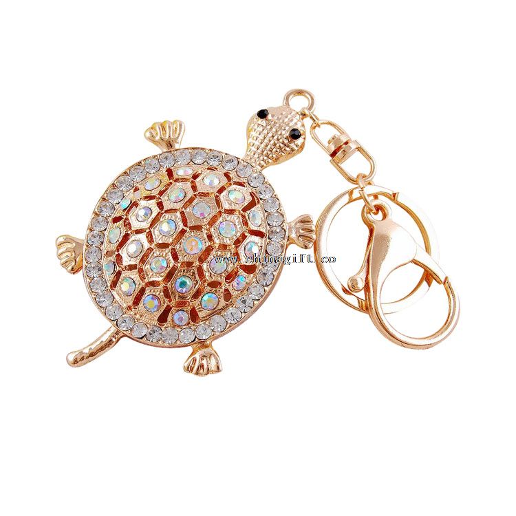 Lovely tortoise keychain souvenir key accessories crystal keychain