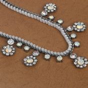 2016 fashion flower diamond metel chain necklace images