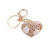 Indah rhinestone keychain jantung jantung pesona pernikahan hadiah toko untuk Tamu images