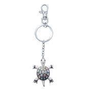Charm turtle crystal keychain tortoise rhinestone keyring bag pendant jewelry images