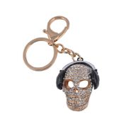 Murah Grosir halloween tengkorak rhinestone keychain tengkorak gantungan kunci images