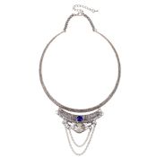 Kina fabrik direkt försäljning färgglada metall glas dubbel kedja halsband jewelrye images