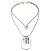 China factory direct sale latest design metal glass stone necklace jewelry images