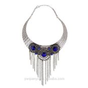 China Fabrik Direktverkauf Metall Multi Farbe Tropfen blauer Stein Kette Halskette images
