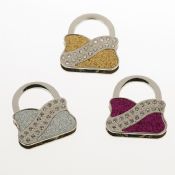 Fashion metal cheap colorful folding bag purse handbag holder for promotional gift images