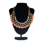 Fashion Wanita perhiasan liontin kalung Chunky Bib pernyataan manik-manik kalung images