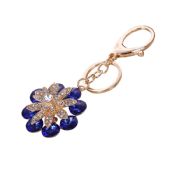 Flower rhinestone keychain custom logo key chain images