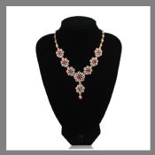 Gold plated necklace flower shape crystal pendant images