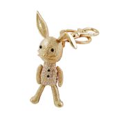 خرگوش rhinestone حیوانات keychain keychain لوازم جانبی کلیدی آبکاری طلا images