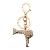 Golden plating hair dryer keyring wholesales keychain images