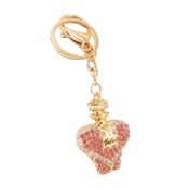 Forma do frasco de perfume do chaveiro do rhinestone keychain images