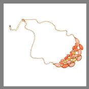 Marquise shape pink necklace gold plated chain pendant images
