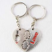 Metal love you cute couple keychain images