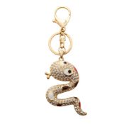 Nouvelle arrivée porte-clés timbre serpent trousseau cadeau en cristal pour les bijoux de copain images