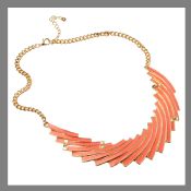 Orange expoy necklace geometry pendant images