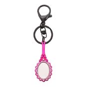 Ροζ μπρελόκ καθρέφτη συνήθειας keychain rhinestone keychain για κορίτσια για την τσάντα images