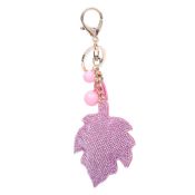 Borracha chaveiro saco keychain chaveiro folha de maple com cristal images