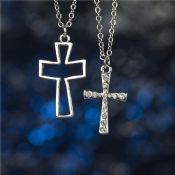Silver kors hängande halsband, Cross Infinity hängsmycke kedja part halsband images