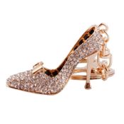 Venta caliente de moda artículos de llavero de diamantes de imitación de tacón zapatos llavero bling images
