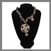 Weave zinc alloy necklace cross round pendant images