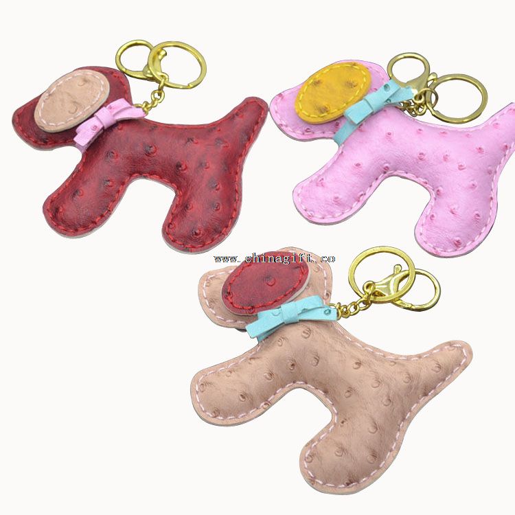 Make leather keychain Animal leather keychain custom dog keychain