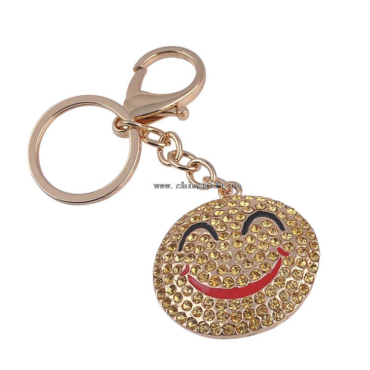 ابتسامة صغيرة تواجه سلسلة المفاتيح النسائية سلاسل المفاتيح هدية سلسلة المفاتيح أكسياسوري