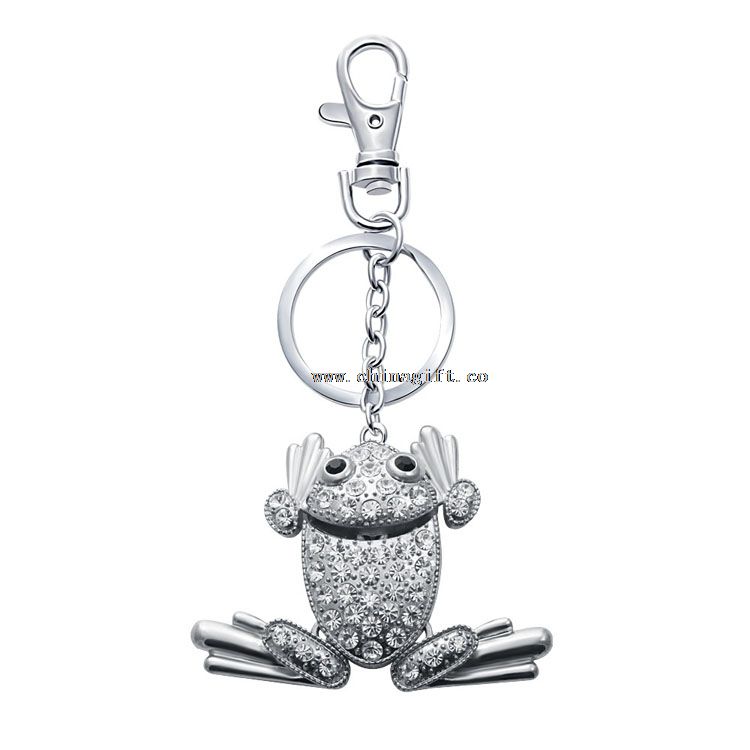 New 2016 novelty crystal keychain frog charm rhinestone keychain
