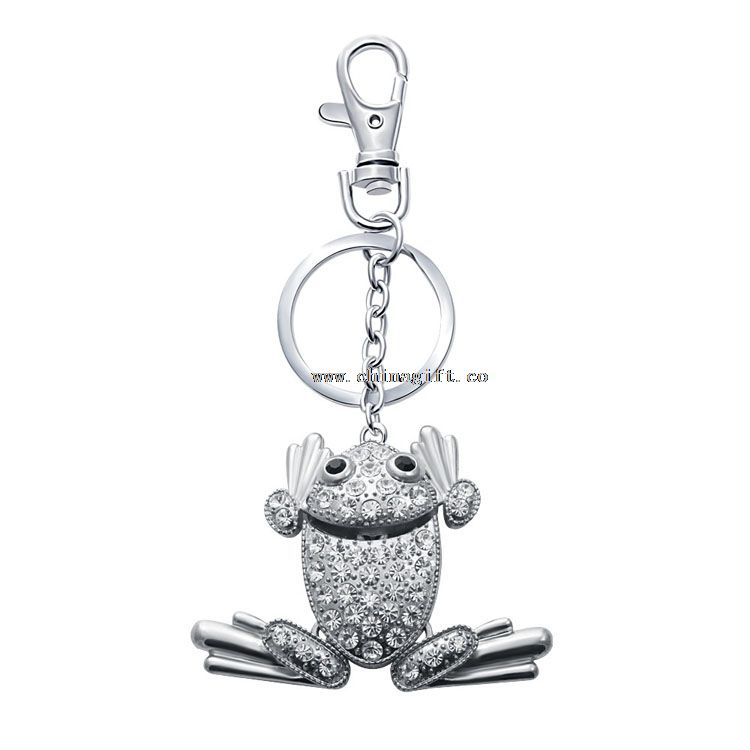 جدید تازگی 2016 کریستال keychain قورباغه جذابیت rhinestone keychain