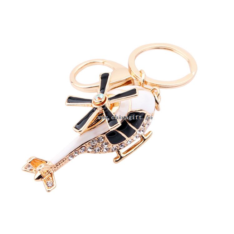New arrival flying helicopter keychain cheap small items key ring metal