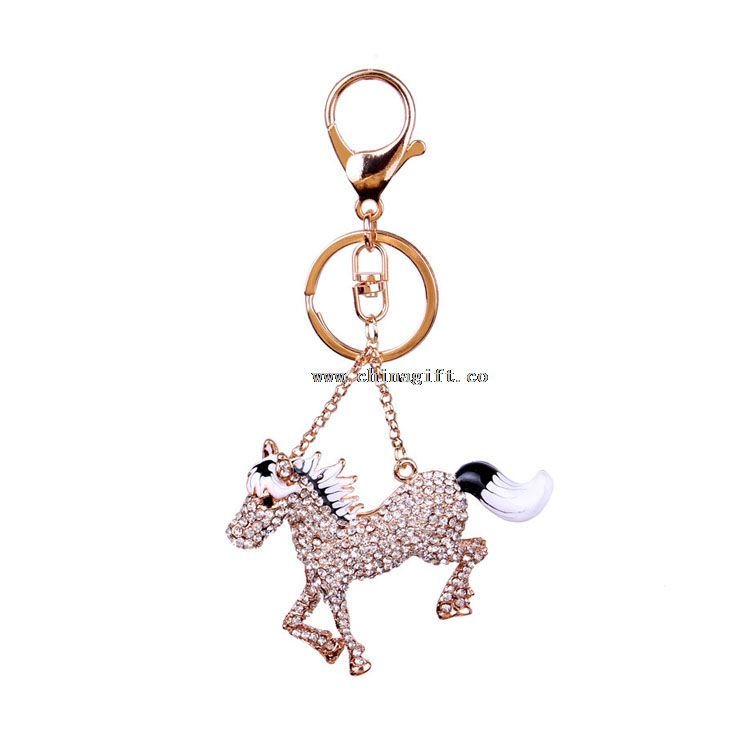 Nowe przyjazdu konia prezenty Brelok hurtowni keychain rhinestone kryształu