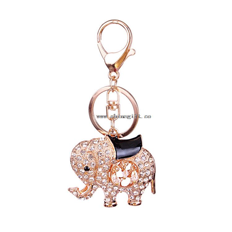 Baru pesona gajah Grosir cincin pemegang rhinestone keychain hadiah