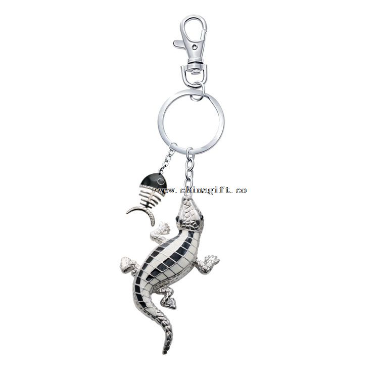 Nouveau charme mur lézard keyring vend en gros trousseau de Chine gros strass