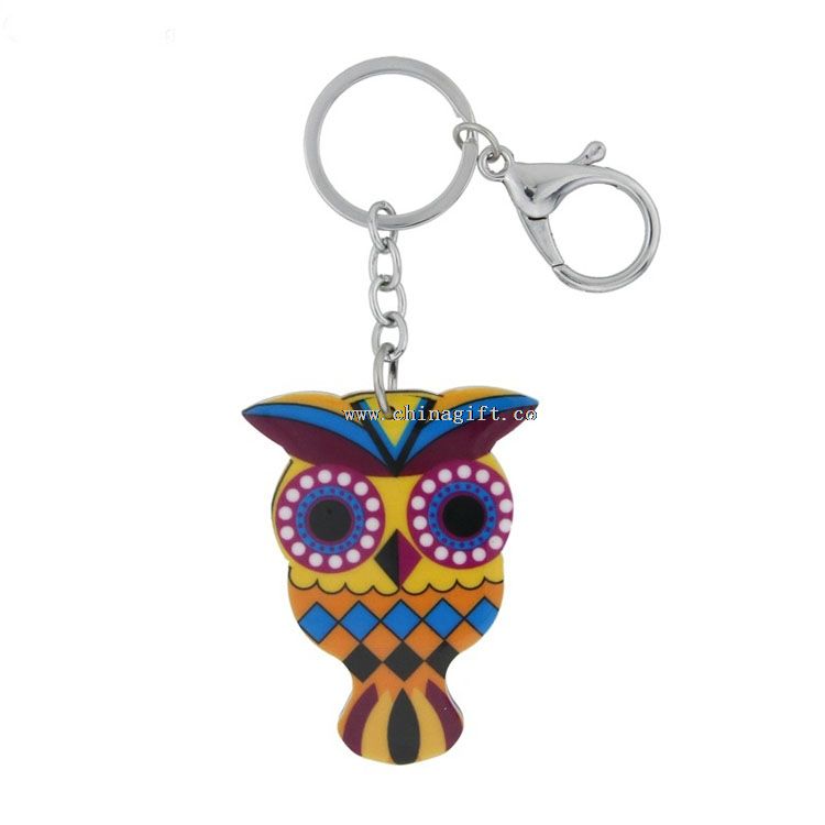 Baru desain murah akrilik keychain gantungan kunci Grosir owl keychain