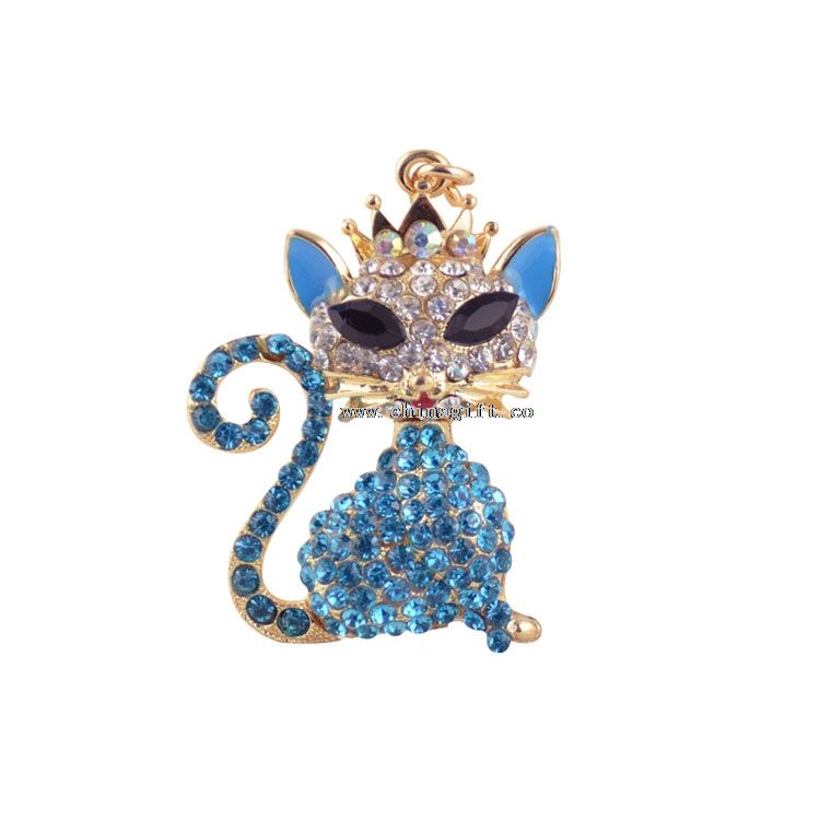New fashion cat keychain rhinestone keychain wholesale key chain