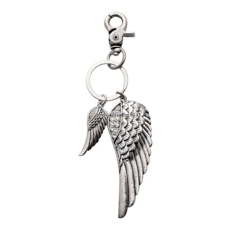 New gothic cheap keyring wholesale angel wing key chain