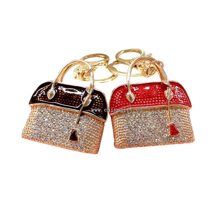 New rhinestone keychain handbags ladies